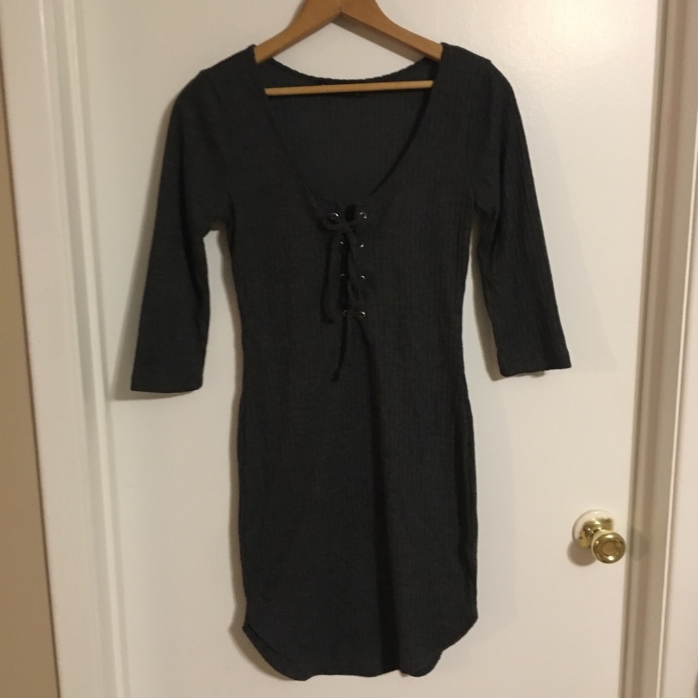 Dark Grey Sweater Dress
